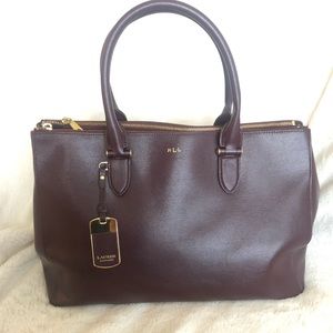 Ralph Lauren Burgundy Tote